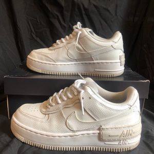 Nike Air Force 1 Shadow, White, Women’s Sz - 7.5